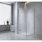 90x90cm Corner Frameless Shower Screen with White Channel and SS Hinges, Square Knob Handle