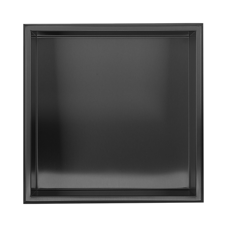 336 x 336 x 101mm Shower Niche Single Shelf Organizer No Tile Needed in Black