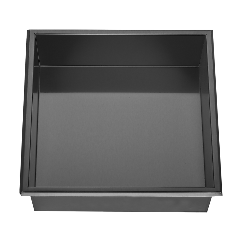 336 x 336 x 101mm Shower Niche Single Shelf Organizer No Tile Needed in Black