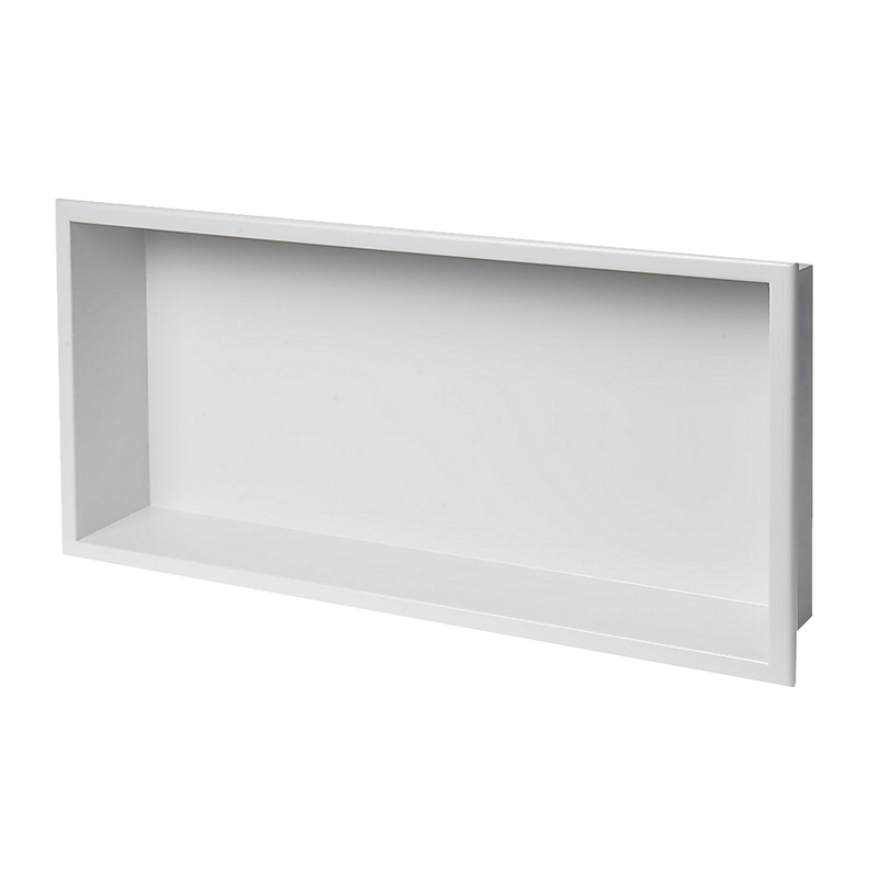 641 x 336 x 101mm Shower Niche Single Shelf Organizer No Tile Needed in White