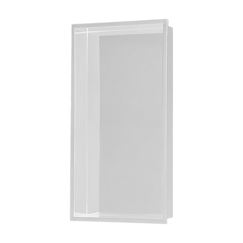 641 x 336 x 101mm Shower Niche Single Shelf Organizer No Tile Needed in White