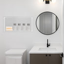 641 x 336 x 101mm Shower Niche Single Shelf Organizer No Tile Needed in White