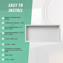 641 x 336 x 101mm Shower Niche Single Shelf Organizer No Tile Needed in White