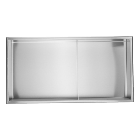 641 x 336 x 101mm Shower Niche Double Shelf Organizer No Tile Needed in Stainless Steel Finish