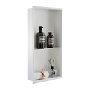 641 x 336 x 101mm Shower Niche Double Shelf Organizer No Tile Needed in White