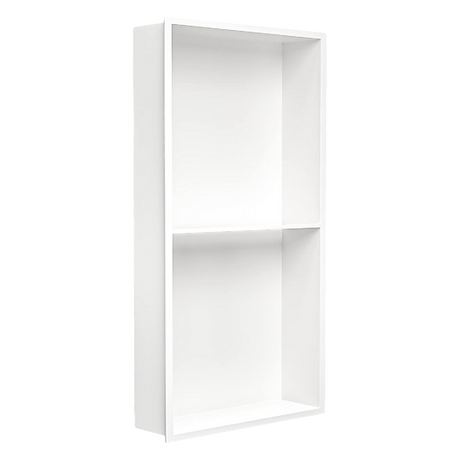641 x 336 x 101mm Shower Niche Double Shelf Organizer No Tile Needed in White