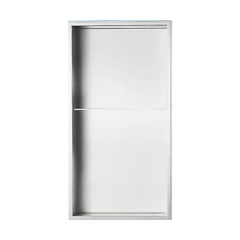 641 x 336 x 101mm Shower Niche Double Shelf Organizer No Tile Needed in White