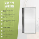 641 x 336 x 101mm Shower Niche Double Shelf Organizer No Tile Needed in White