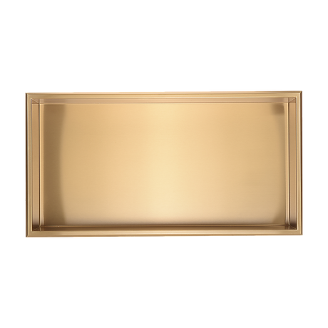 641 x 336 x 101mm Shower Niche Single Shelf Organizer No Tile Needed in Gold