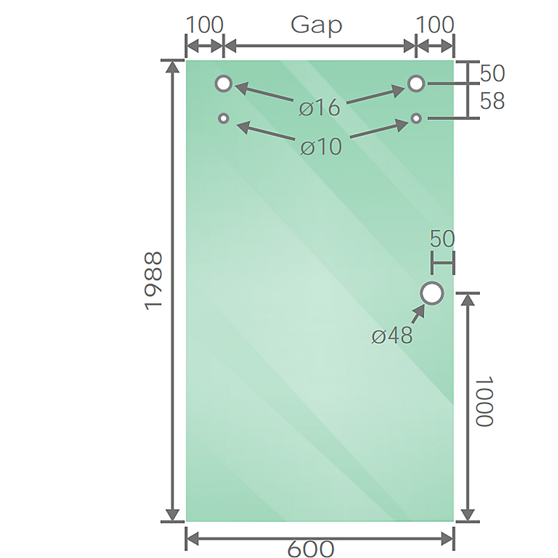 120cm Frameless Glass Sliding Shower Door with Black Rail and Hardware
