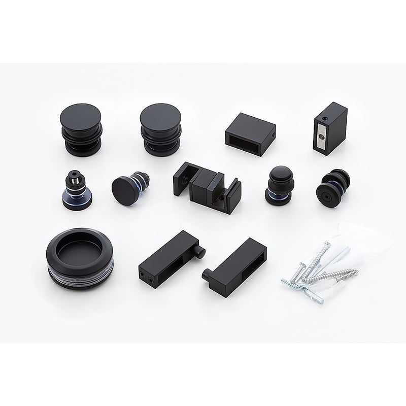 120cm Frameless Glass Sliding Shower Door with Black Rail and Hardware