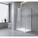 120x90cm Frameless Glass Sliding Corner Shower with Black Rail and Hardware