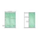 120x90cm Frameless Glass Sliding Corner Shower with Black Rail and Hardware