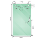 120x90cm Frameless Glass Sliding Corner Shower with Black Rail and Hardware