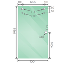 130x90cm Frameless Glass Sliding Corner Shower with Black Rail and Hardware