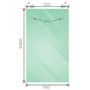 150x90cm Frameless Glass Sliding Corner Shower with Black Rail and Hardware