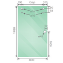 150x90cm Frameless Glass Sliding Corner Shower with Black Rail and Hardware