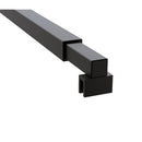 70x210cm Single Shower Glass Screen with Black Wall Channel & Square Pole