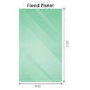 90x210cm Single Shower Glass Screen with White Wall Channel