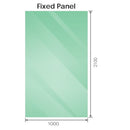 100x210cm Single Shower Glass Screen with Black Wall Channel