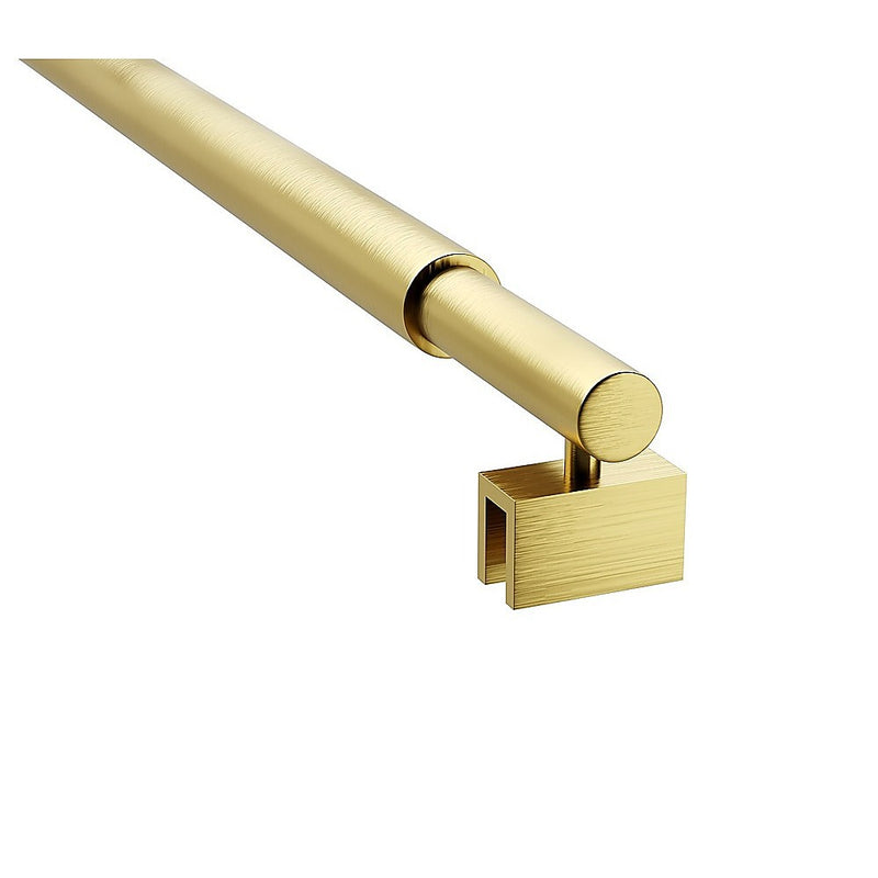 100x210cm Single Shower Glass Screen with Gold Wall Channel & Round Pole