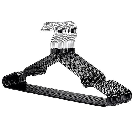 100x Metal Clothes Hangers Non Anti Slip Rubber Coated Wire Suit Coat Hanger