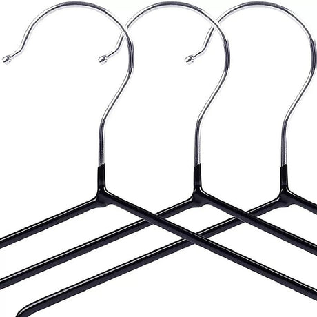 100x Metal Clothes Hangers Non Anti Slip Rubber Coated Wire Suit Coat Hanger