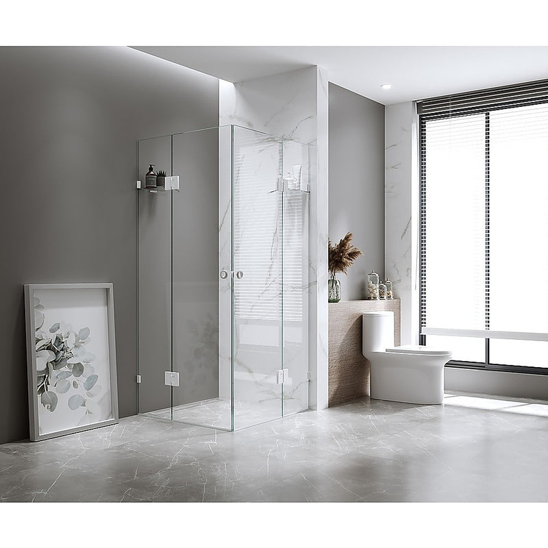100x120cm Double Door Corner Shower – Gunmetal Wall U-Brackets with SS Hinges for Contemporary Bathrooms