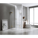 100x120cm Double Door Corner Shower – Gunmetal Wall F-Brackets with SS Hinges for Contemporary Bathrooms