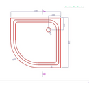100x100cm Rounded Curved Shower Base in Black