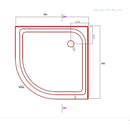 90x90cm Rounded Curved Shower Base in White