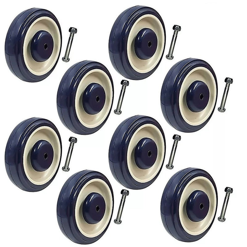 8 x 5" Diameter Wheels Nuts and Bolts included