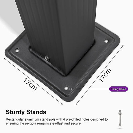 3x4M Aluminium Pergola Marquee with Retractable Roof – Garden Canopy