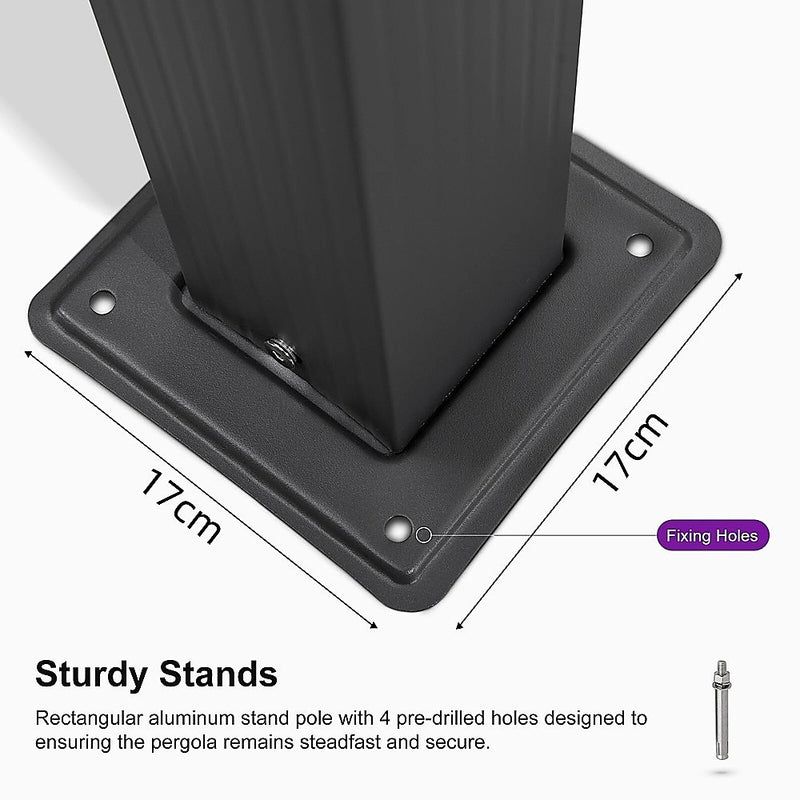 3x4M Aluminium Pergola Marquee with Retractable Roof – Garden Canopy