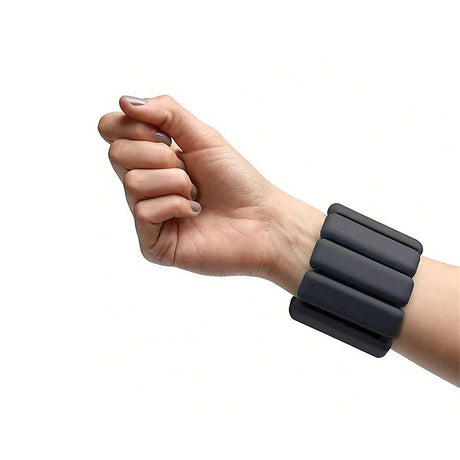 2-Piece Ankle & Wrist Weights – 1kg Pair Adjustable Workout Bangles (Black)