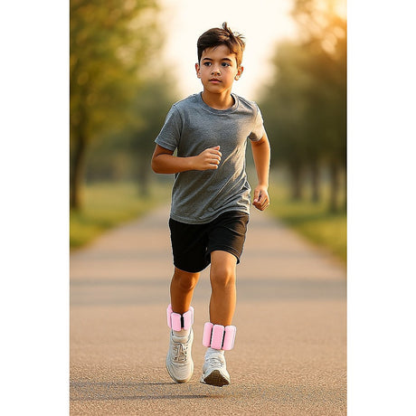 2-Piece Ankle & Wrist Weights – 1kg Pair Adjustable Workout Bangles (Pink)