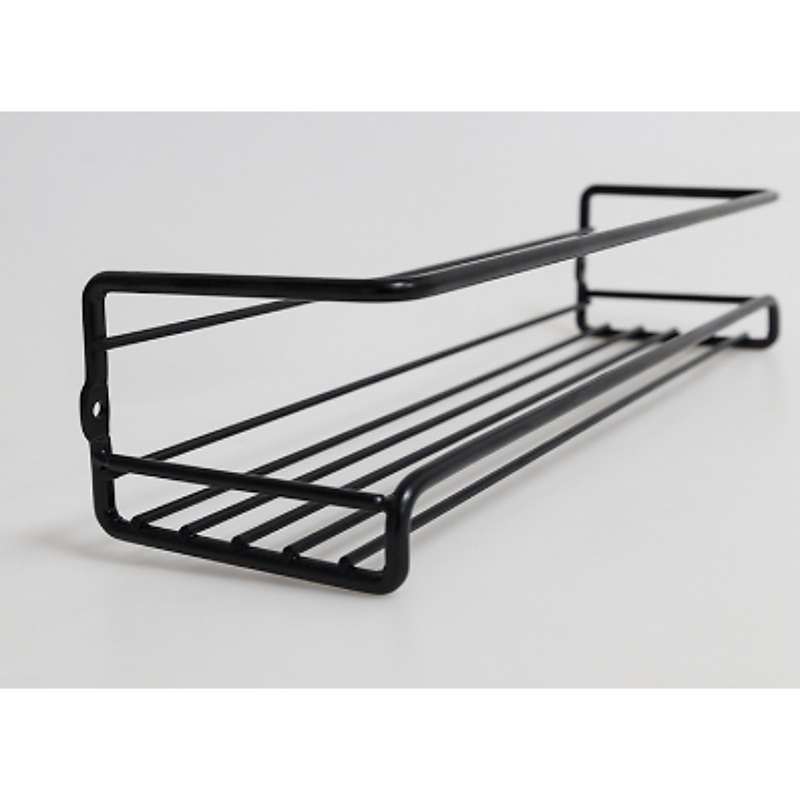 4pc Black Stainless Steel Wall Spice Rack – Kitchen Storage Shelf Set