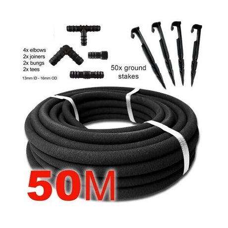50m Porous Soaker Hose – Leaky Garden Irrigation Pipe for Efficient Watering
