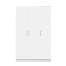 3 Door White Gloss Wardrobe – White Handles, Hanging Rail & Shelves
