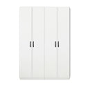 4 Door Wardrobe in White Gloss – Hanging Rail, Shelves & White Handles