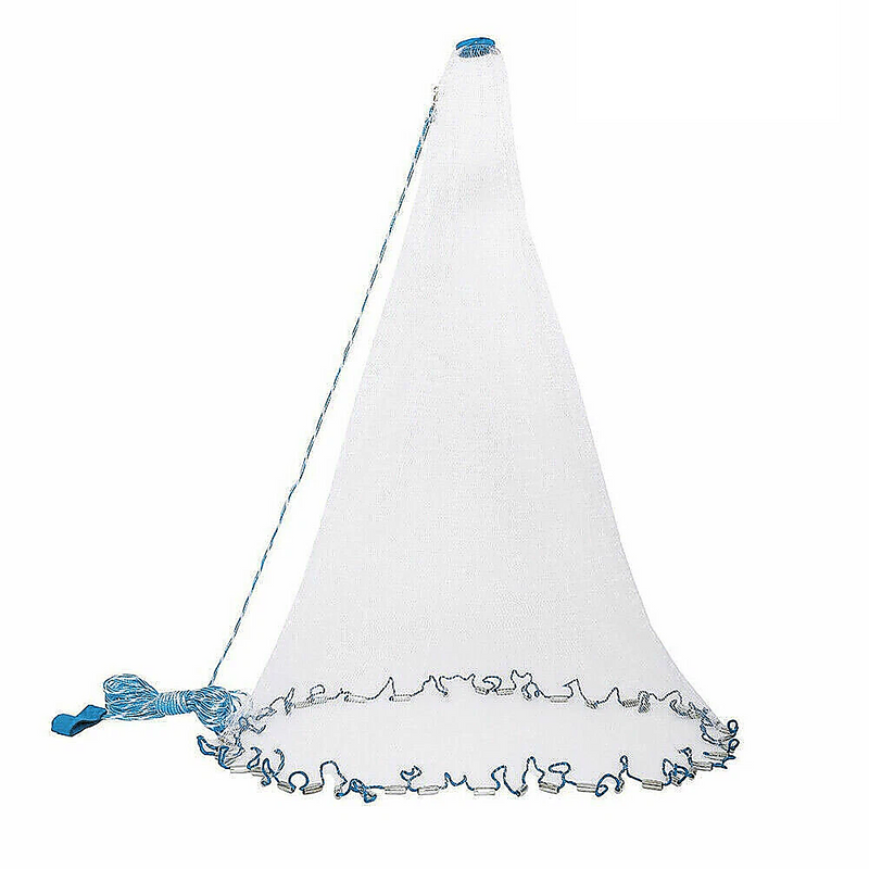 3m Nylon Fishing Cast Net – Quick Throw Mesh with Drawstring & Chain Bottom Weights