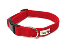 100% Pure Bamboo Fibre w/Fleece Lining Dog Collar Plastic Buckle Large Red