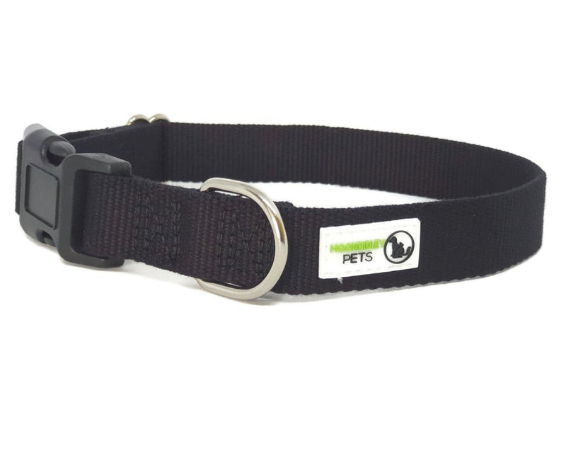 100% Pure Bamboo Fibre Dog Collar Plastic Buckle X-Small Black
