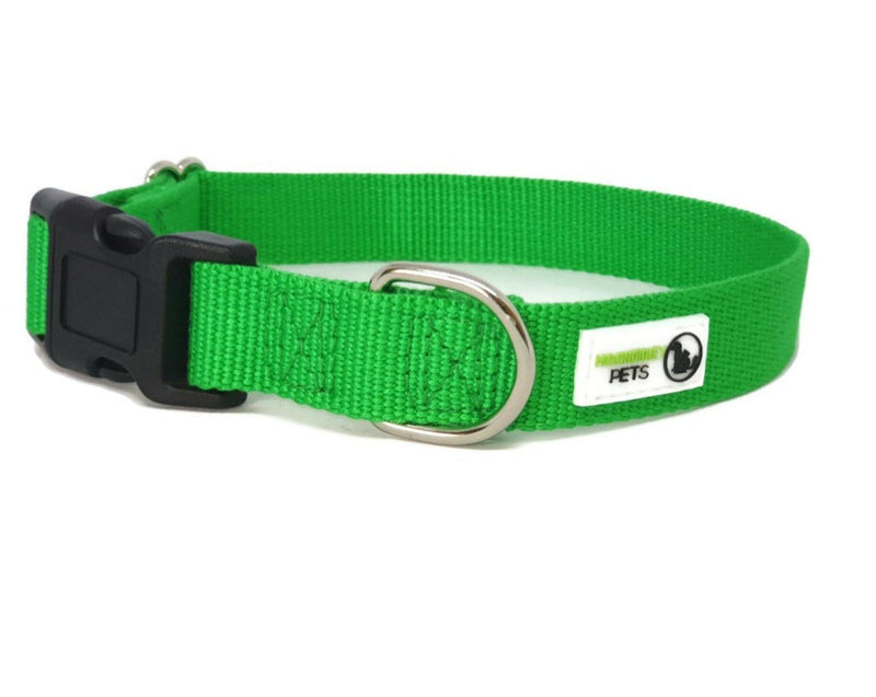 100% Pure Bamboo Fibre Dog Collar Plastic Buckle X-Small Green