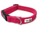 100% Pure Bamboo Fibre w/Fleece Lining Dog Collar Plastic Buckle Large Pink