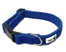 100% Pure Bamboo Fibre w/Fleece Lining Dog Collar Plastic Buckle Medium Navy