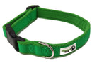 100% Pure Bamboo Fibre w/Fleece Lining Dog Collar Plastic Buckle X-Small Green