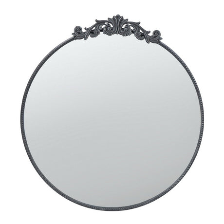 Baroque Black Round Wall Mirror 100x98cm