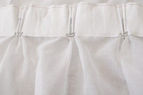 2 Sheer Voile Curtains 530cm wide 230cm long + 30 Hooks New