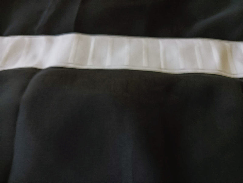 2 Long drop Sheer Voile Curtains 588cm wide 270cm Drop +Hooks Pinch Pleat  Black